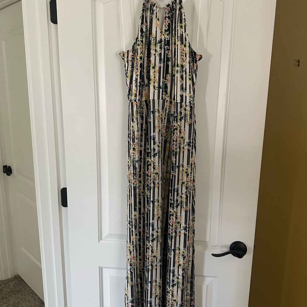 Floral Striped Maxi Dress